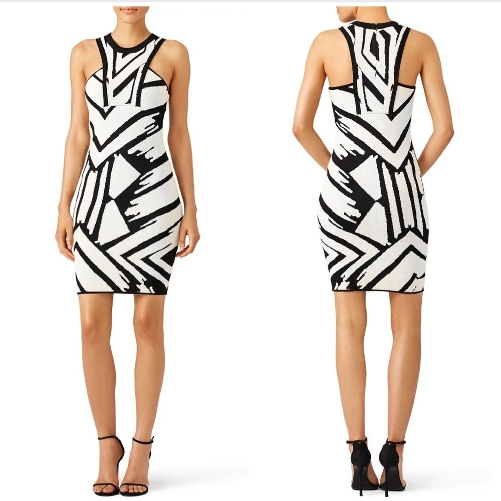 Ronny Kobo Black Printed Jordi Sheath Dress Size Small